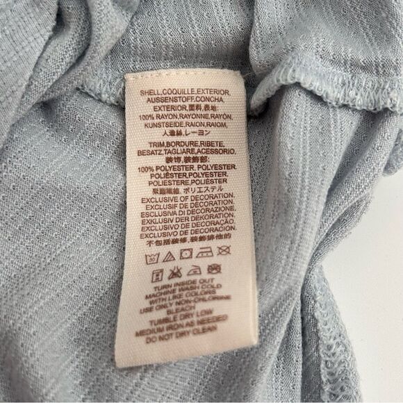 NWT Free People Saheli Embroidered-Mesh Top size small icy blue - Picture 10 of 10